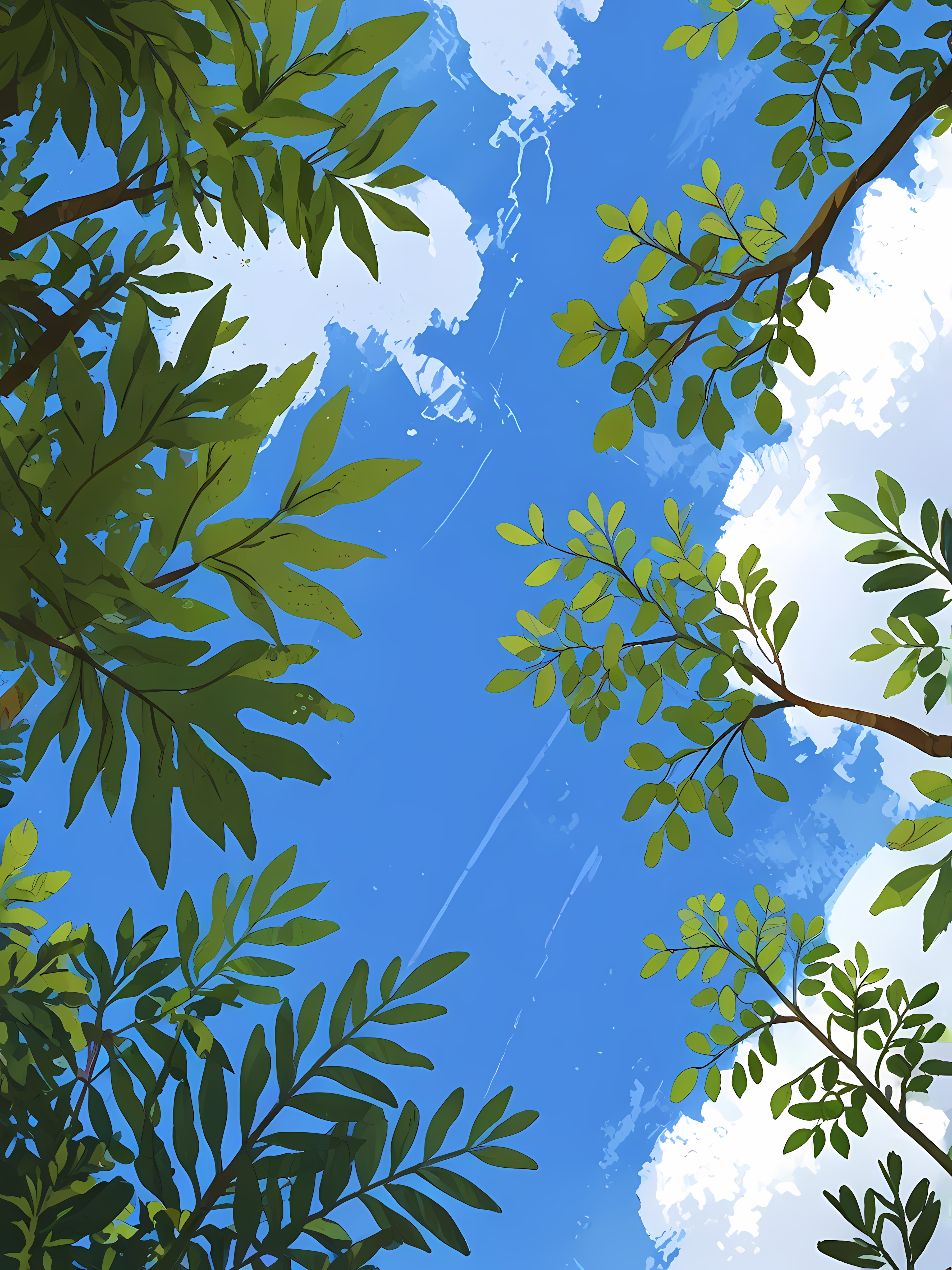Lush green leaves