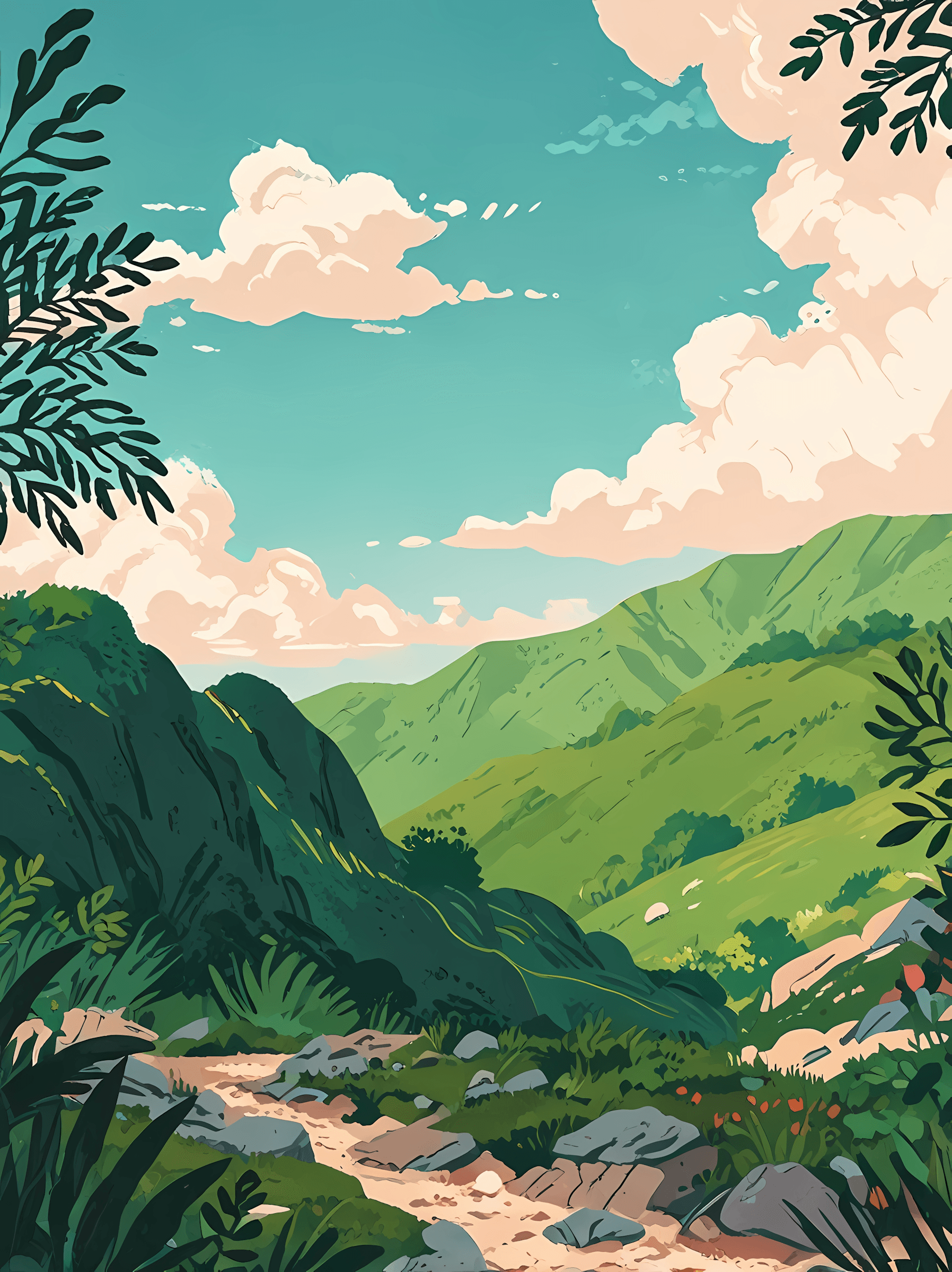 Lush green valley